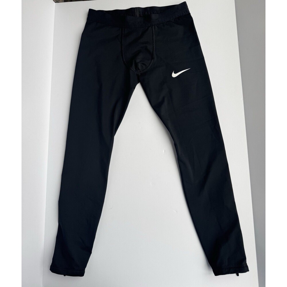 Nike Dri-FIT Running Tights Pants Men’s Medium Black Zip Ankle Made In USA